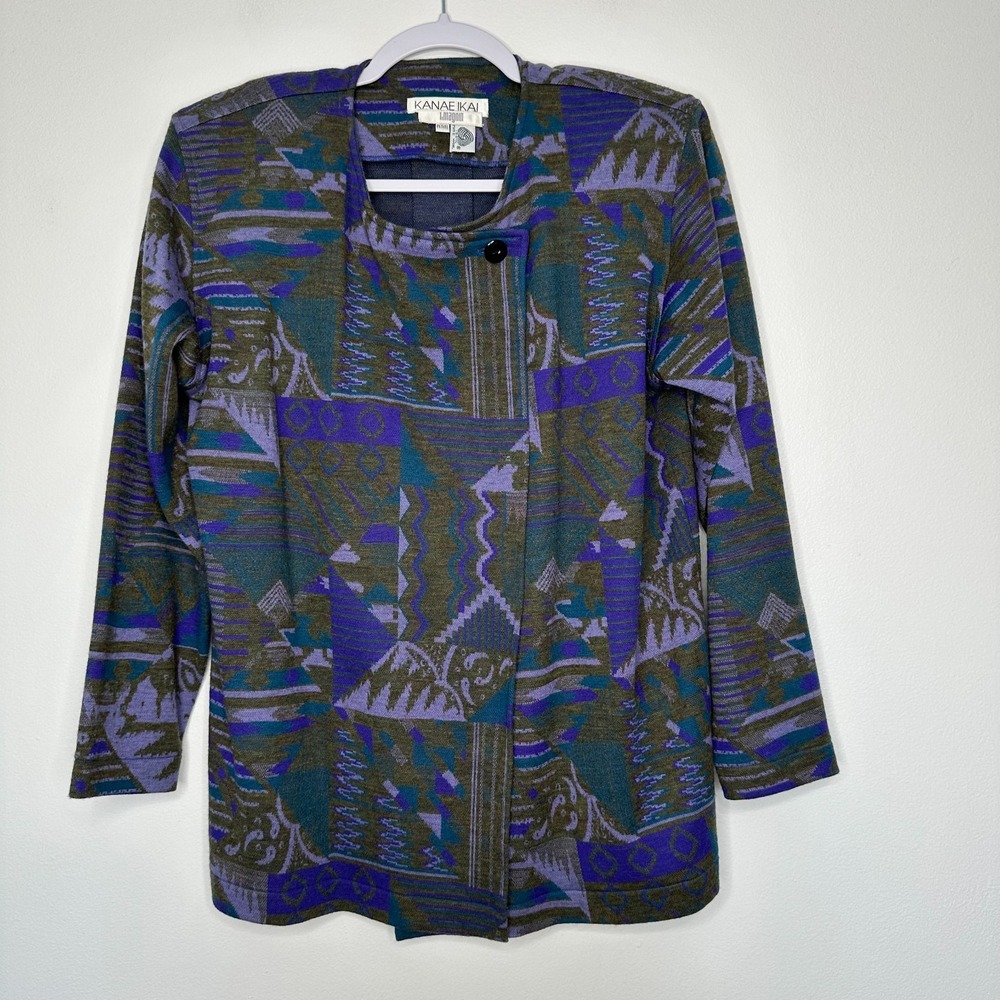 Pure Wool Cardigan Sweater Small Art‎ to wear Vintage